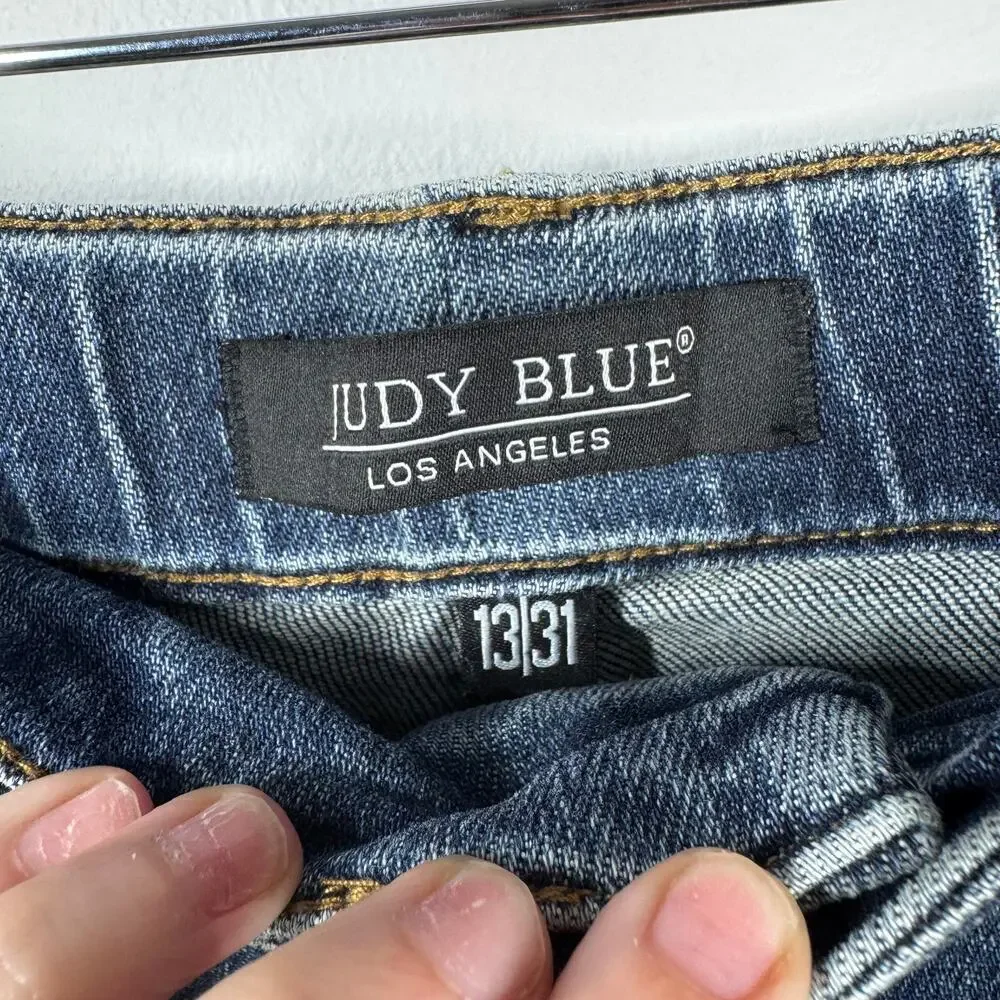 Judy‎ Blue Women's 13/31 High Waist Medium Wash Drawstring Double Cuffed Jogger